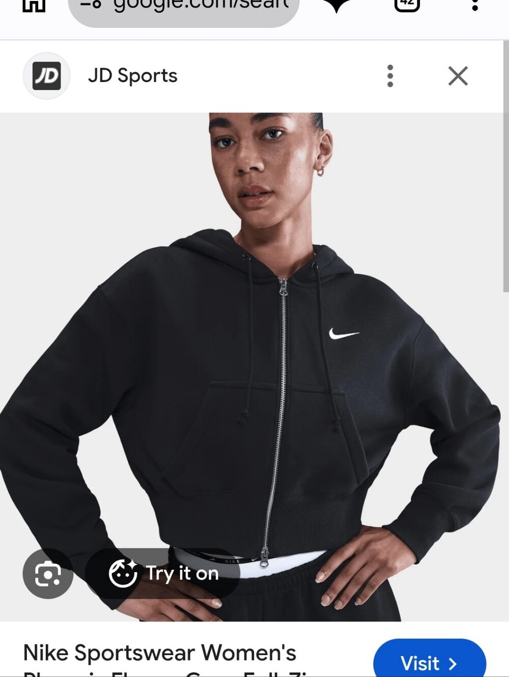 Nike Cropped Full-Zip Hoodie
